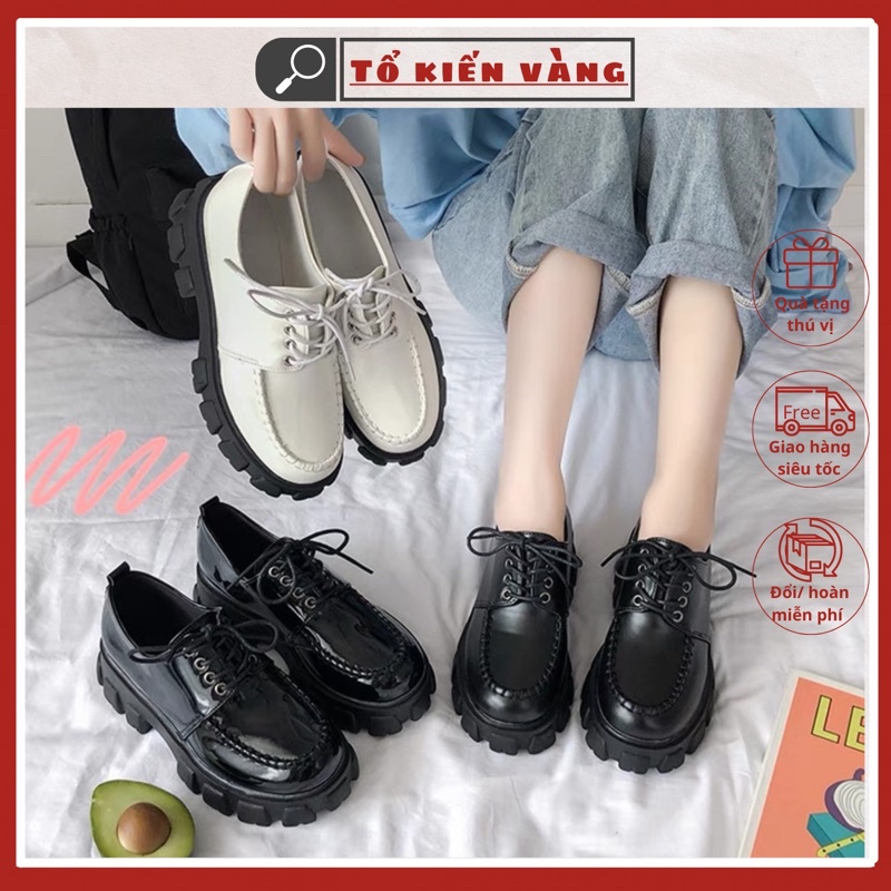 Giày Bốt Hàn Quốc Cổ Thấp Độn Đế 3 Phân Phong Cách Ullzang L0031 Tổ Kiến Vàng