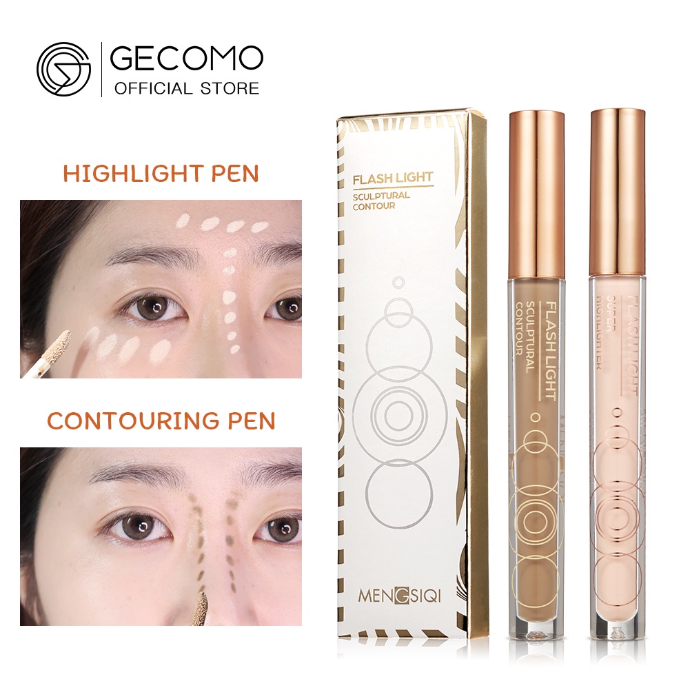 GECOMO Highlight Shadow Pen Làm sáng màu da Đường viền mờ tự nhiên