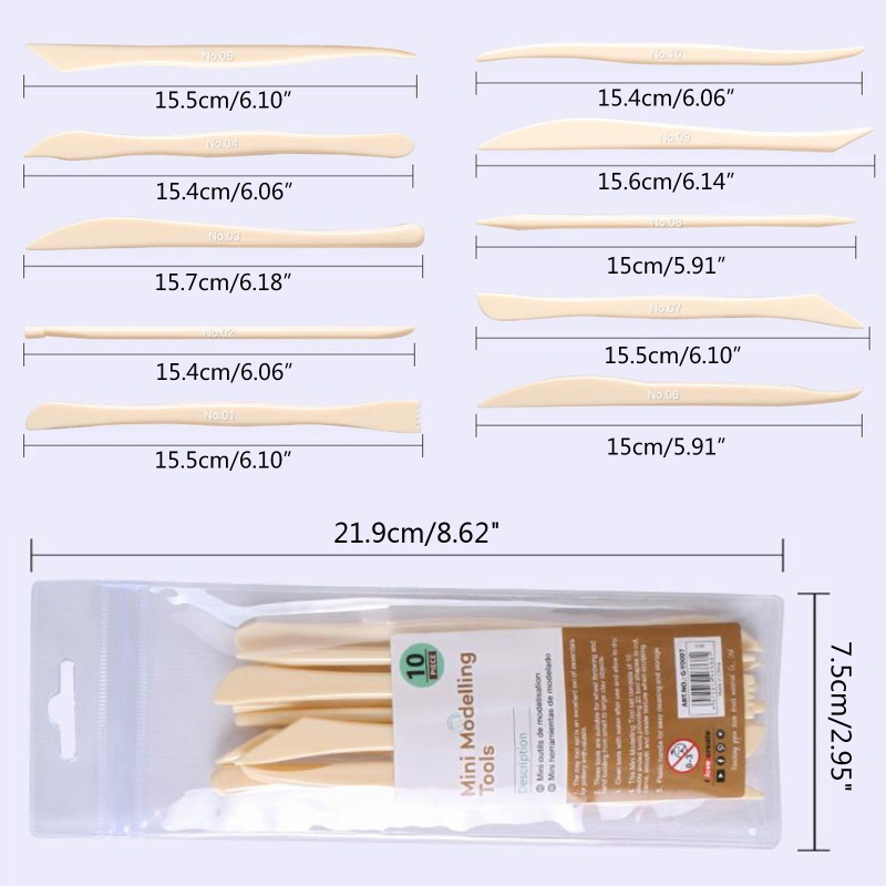 Bộ 10 Dụng Cụ Điêu Khắc Đất Sét