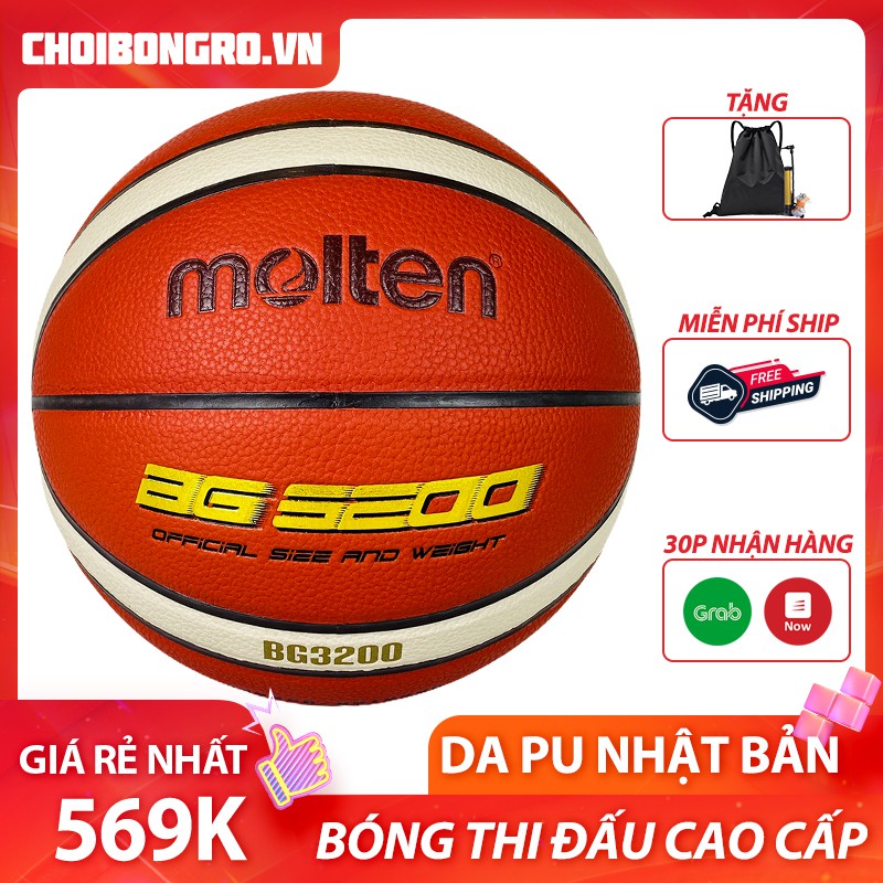 Bóng rổ Molten BG 3200 - Bóng thi đấu quốc tế, da cao cấp, êm bám tay, chuyên dùng sân trong nhà | Choibongro.vn