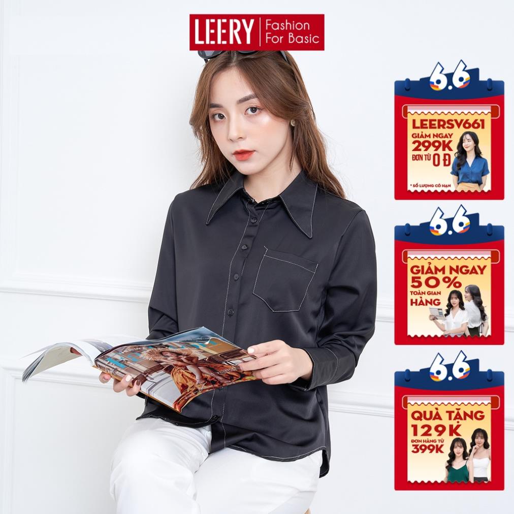 Sơ mi công sở dài tay nữ hãng thiết kế đẹp, áo sơ mi nữ chất đẹp chống nhăn SM-06 LEERY CSM