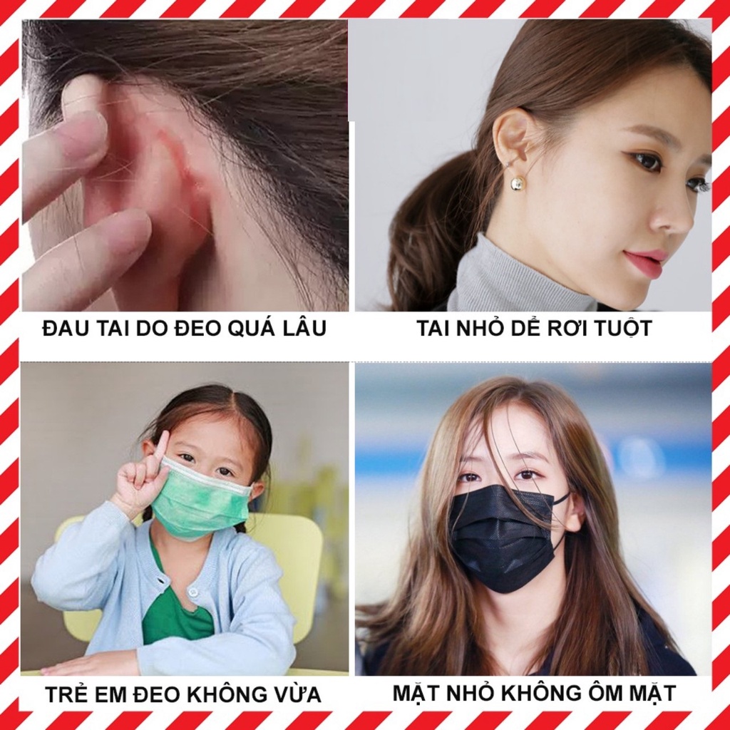 (HCM) Set 5 Quai Đeo Khẩu Trang Bằng Cao Su Dẻo Chống Đau Tai Điều Chỉnh 4 Nấc Dùng Cho Trẻ Em Và Người Lớn