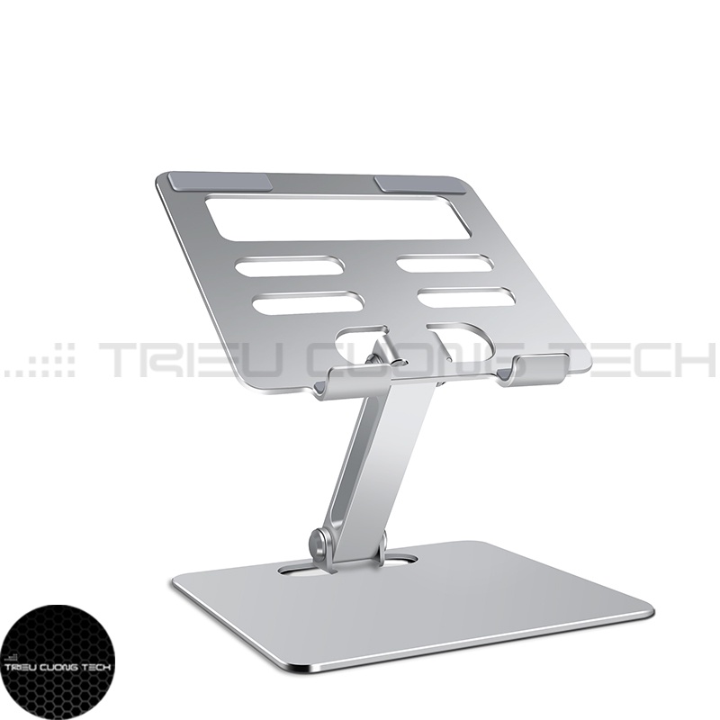 Giá Đỡ Máy Tính Bảng - Ipad - Điện Thoại Hợp Kim Nhôm Nguyên Khối - Nâng Hạ Điều Chỉnh Góc Nhìn Tùy Thích - Gấp Gọn