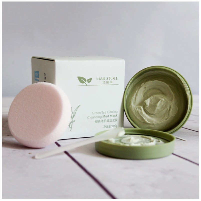 Mặt nạ đất sét nội địa Trung MAIGOOLE Mát Lạnh Detox Thải Độc Cho Da, Mặt nạ trà xanh thải độc làm sạch da MAIGOOLE