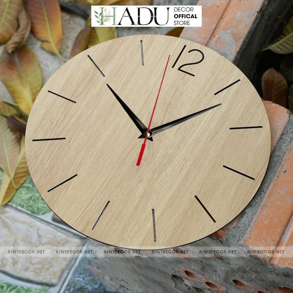 Đồng Hồ Treo Tường Kim Trôi Bằng Gỗ Vintage Decor Trang Trí Tối Giản - HaduDecor