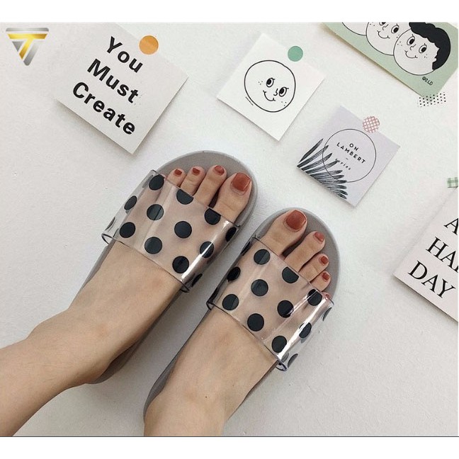 Dép lê nữ họa tiết chấm bi TARANTO TRT-DLNU-07