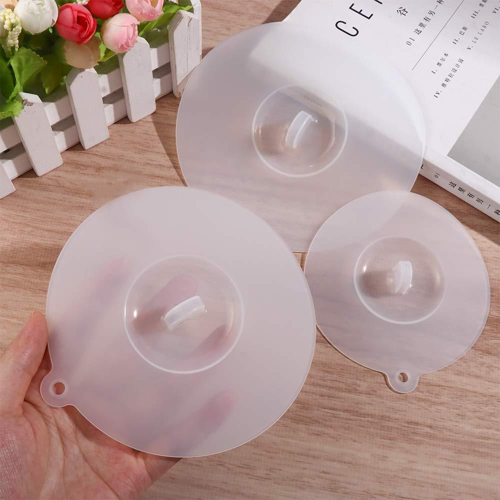 Nắp Silicone Đậy Cốc Thủy Tinh Màu Trắng Tái Sử Dụng Được Chống Ruồi Muỗi Cho Nhà Bếp Ốp