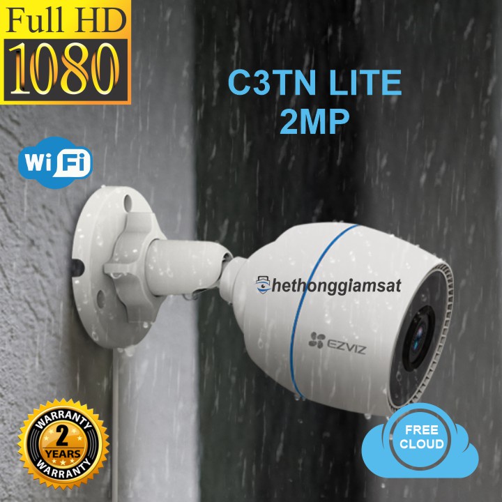 Camera Wifi Ngoài Trời EZVIZ C3TN Lite 2MP 1080P Full HD - Hàng Chính Hãng, Bảo Hành 24 Tháng