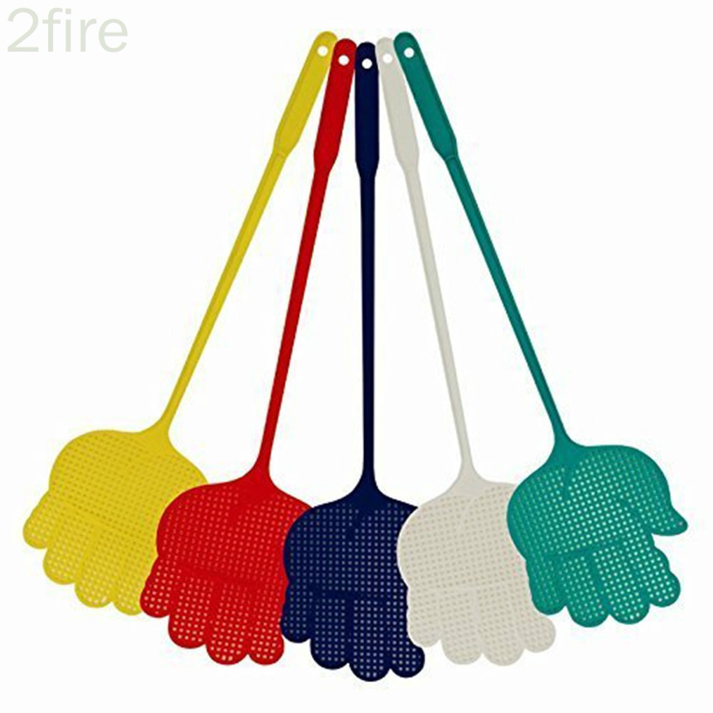 Set 5 vỉ đập ruồi hình bàn tay bằng nhựa màu sắc ngẫu nhiên