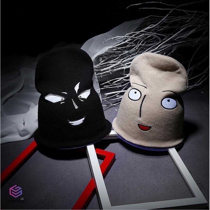 Mũ len thêu hoạ tiết phong cách hoạt hình One Punch Man thời trang 2017