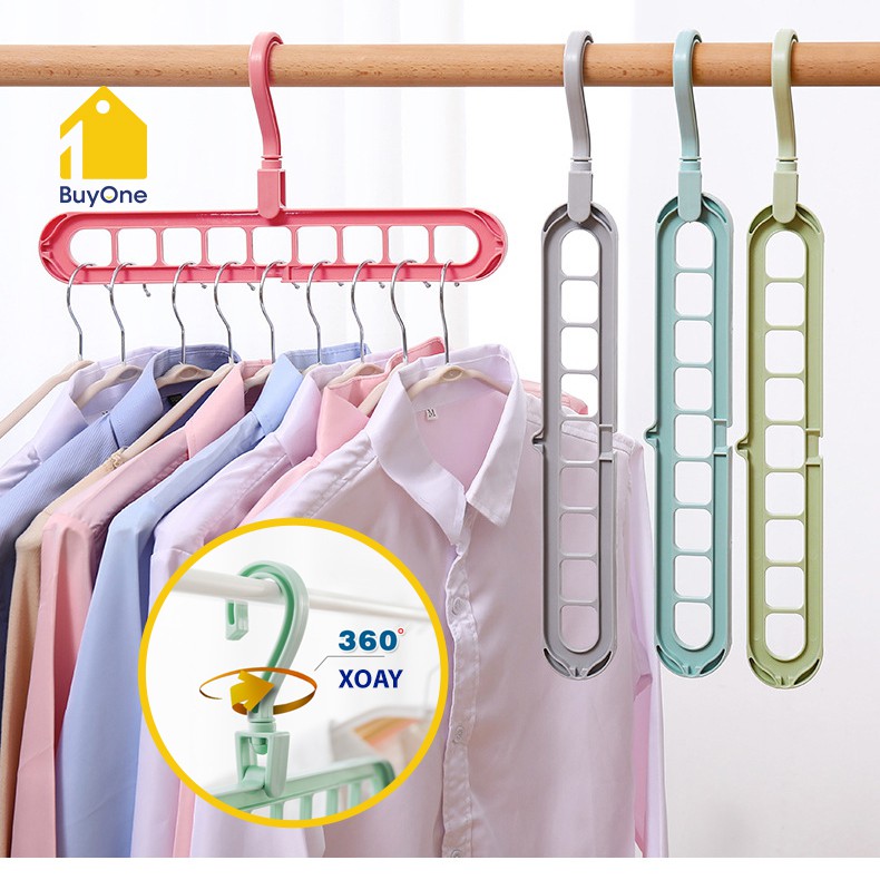 Móc treo quần áo thông minh xếp gọn theo chiều dọc giúp tiết kiệm không gian tủ - buyone - BOPK103