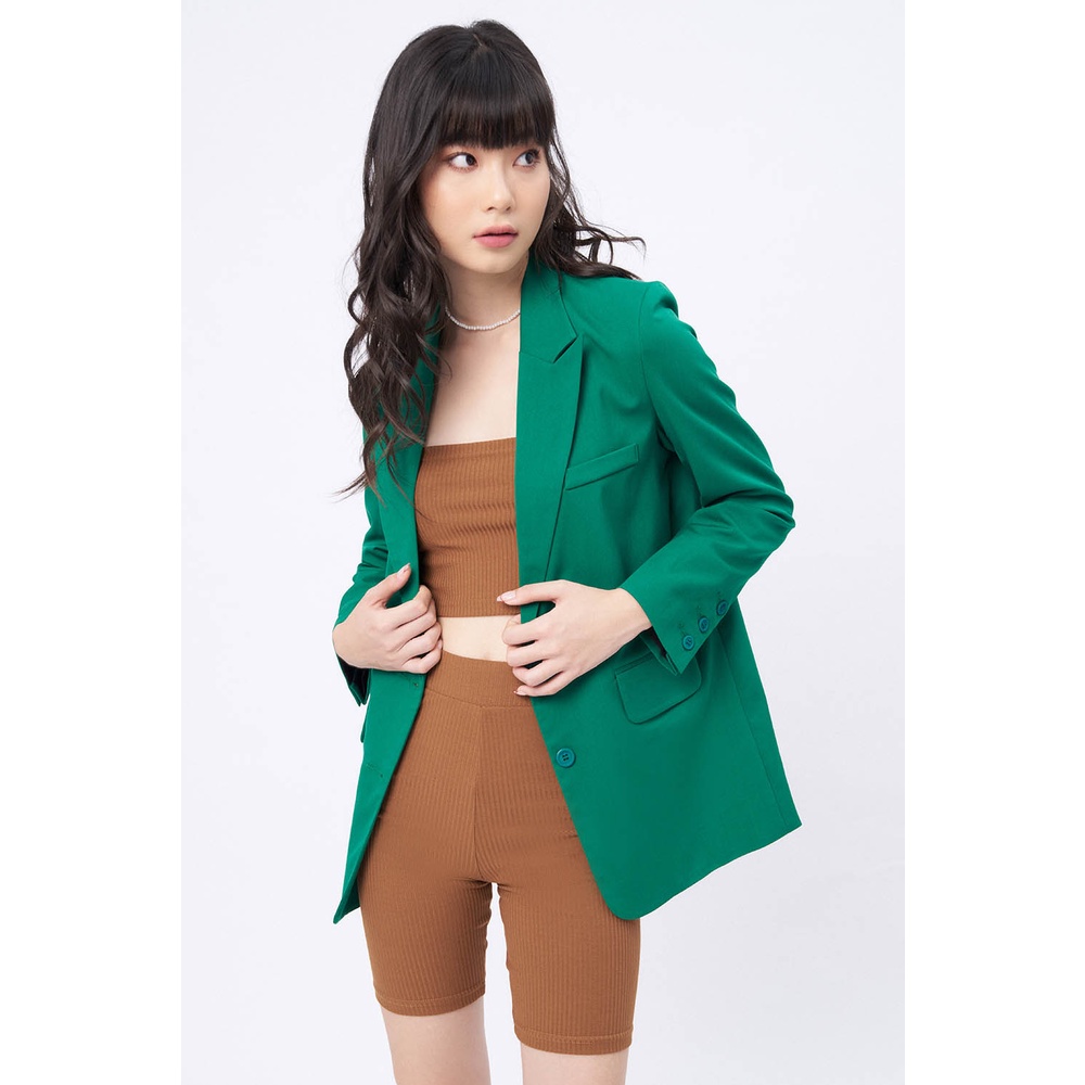 DOTTIE - Áo vest căn bản nữ xanh lá T0428