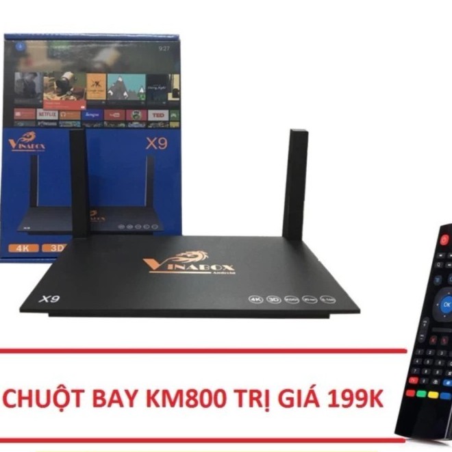 Android Tivi Box Vinabox X9 Ram 2G Tặng Chuột Bay KM800 Trị Giá 199k