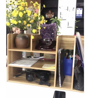 Kệ gỗ để hồ sơ văn phòng tiện lợi Tee Decor - Kệ sách để bàn mini gỗ MDF chống ẩm cao cấp, trang trí văn phòng- Bh 1 năm
