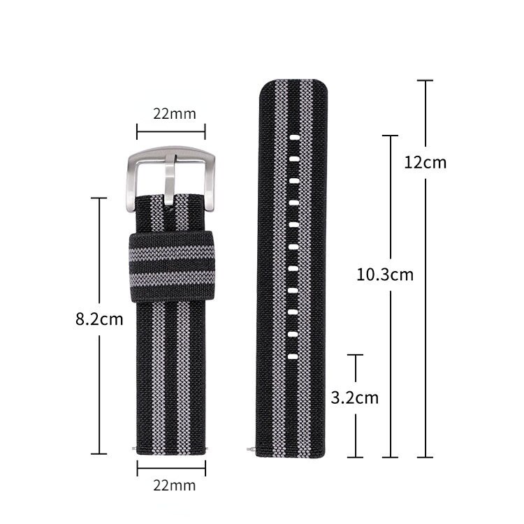 Dây Đeo Vải Canvas Nylon Cho Đồng Hồ Thông Minh Samsung Watch3/4 Active 46mm 20mm 22mm 18mm 24mm