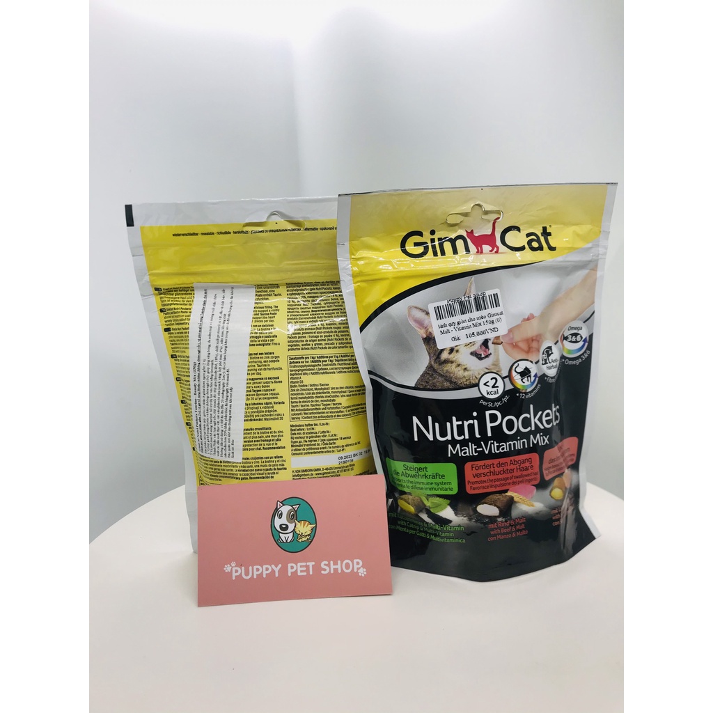 Bánh Quy Giòn Cho Mèo Gimcat Malt-Vitamin, Taurine-Beauty Mix 3 vị 150g