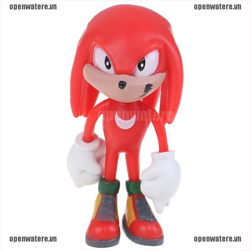 OPENE 6Pcs Sonic The Hedgehog Knuckles Shadow Action Figure Kids Toy Gift VN