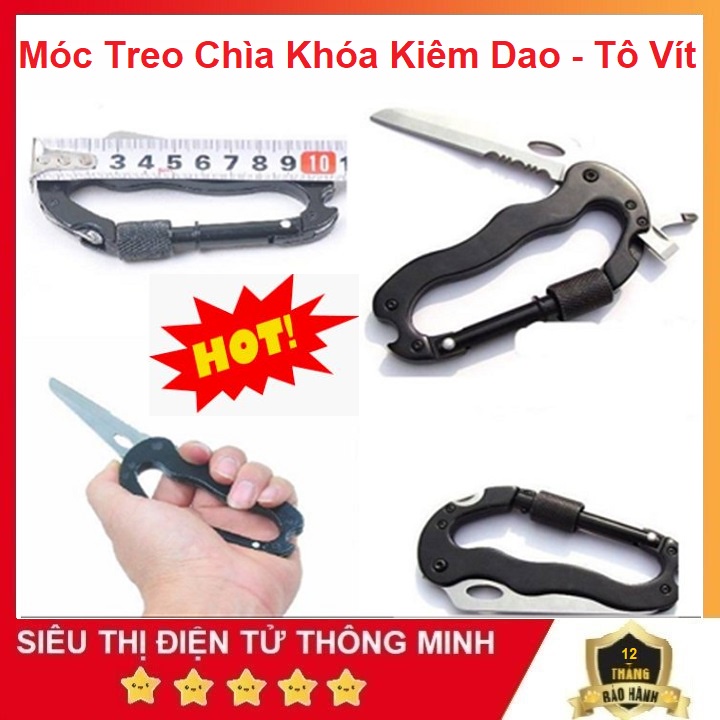 Móc Khóa Đa Năng 5in1, Kiêm Dao - Tô Vít - Đi Phượt - Cao Cấp - Không Gỉ - Bảo Hành 12 Tháng