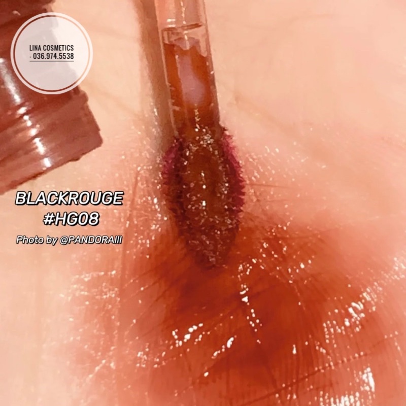 Son Tint Bóng Black Rouge Half N Half Water Glow màu HG08 Đỏ Nâu