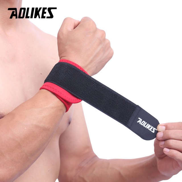 Đổ sỉ - Aolikes A 7936 (1 cái) đai cuốn cổ tay chắc chắn, bảo vệ cổ tay chuyên gym, chính hãng