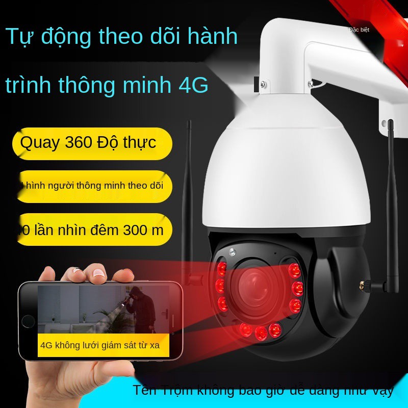 ◈♘♝Camera 4G điện thoại di động giao thông từ xa WIFI vườn cá ao giám sát ngoài trời để xem 1 km