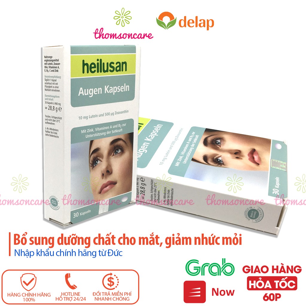 Viên sáng mắt Heilusan Augen Kapseln Hộp 30 viên bổ mắt, giảm mỏi, khô nhức mắt, giảm cận thị, nhập khẩu từ Đức
