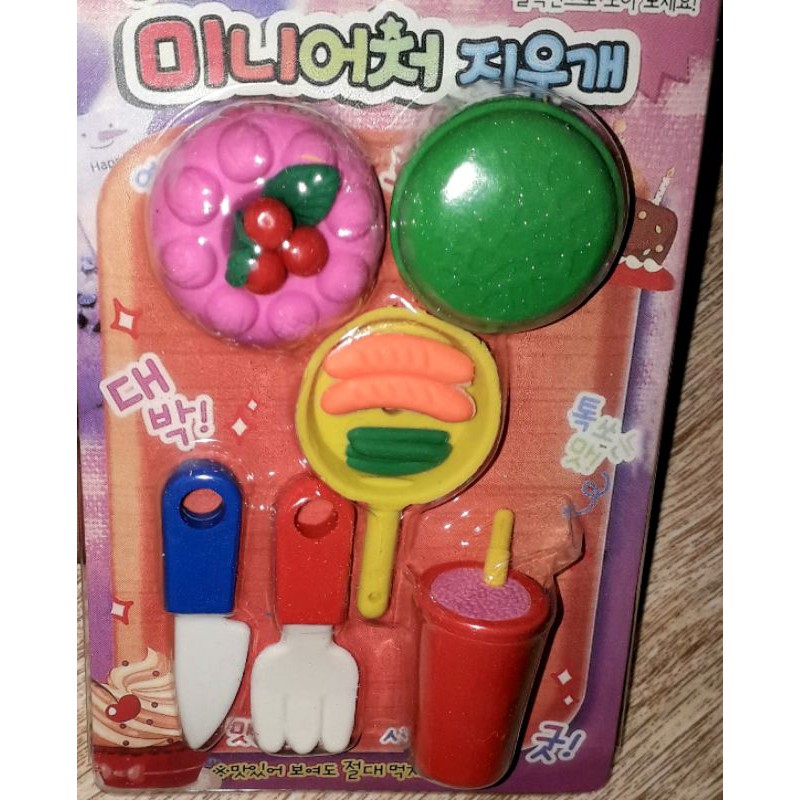 Sét 6 cái gom_tẩy hình bánh rất dể thương như hình