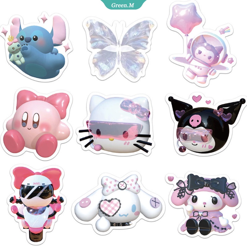 SANRIO Bộ 50 Miếng Dán Trang Trí Laptop Họa Tiết Mèo Hello Kitty Dễ Thương