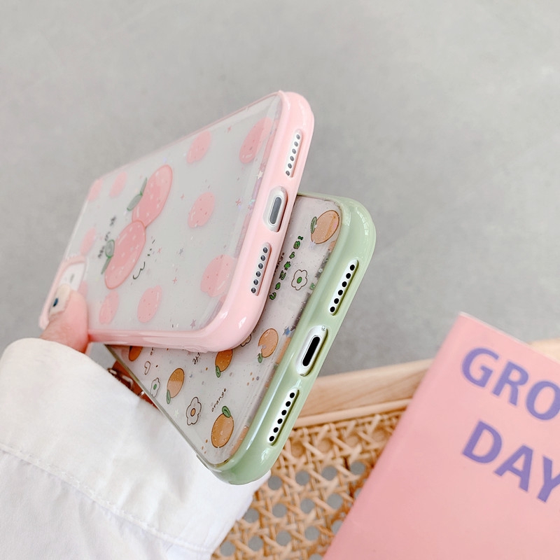 Ốp iphone - Ốp lưng viền Dâu Cam Nhật kim tuyến 6/6plus/6splus/7/8/7plus/8plus/x/xs/xsmax/11/11promax - Awifi S3-6(BX) | BigBuy360 - bigbuy360.vn