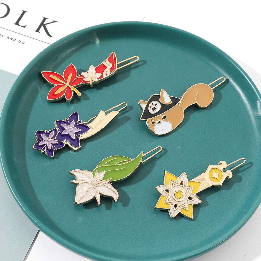 Kẹp Tóc Đính Hạt Hình Anime Gorou Kazuha Albedo Làm Quà Tặng Cho Bạn Gái