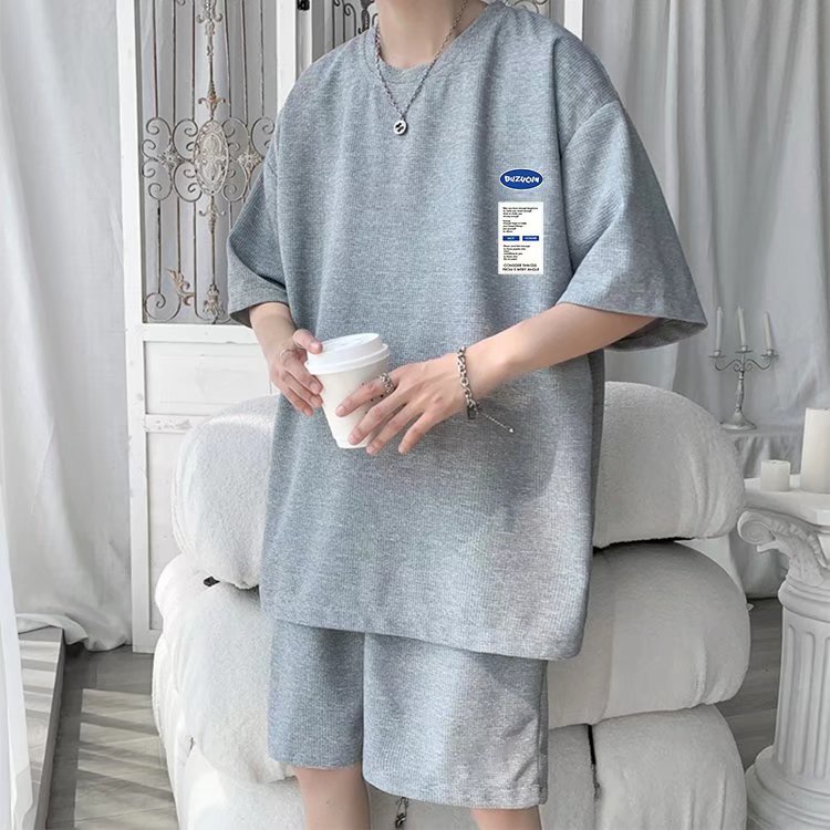 đồ bộ thể thao nam thời trang bông đồ bộ thể thao nữ phong cách Hàn Quốc áo thun nam unisex quần ngắn nam from rộng set nam