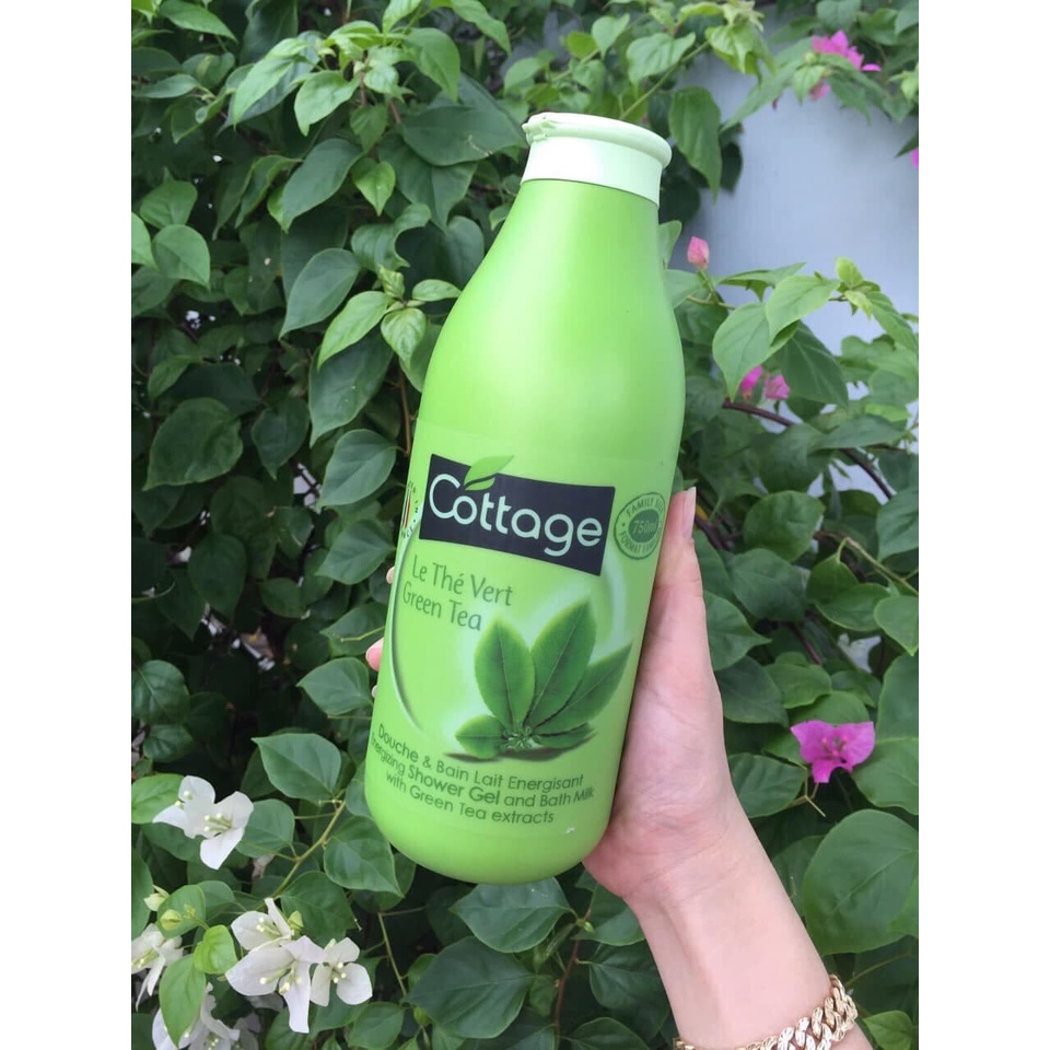 Sữa tắm dưỡng trắng da COTTAGE Pháp 750ml hương Vani/ trà xanh/hoa violette/caramel/đào/dâu/cam/lựu đỏ
