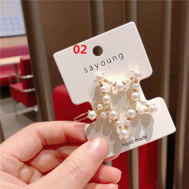 Kẹp tóc hợp kim đính ngọc trai giả thanh lịch và thời trang cho nữ với nhiều kiểu dáng tùy chọn