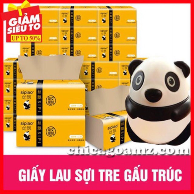 Giấy Ăn Gấu Trúc SIPIAO💖FREE SHIP💖Thùng 30 Gói, Hàng Nội Địa Loại 1