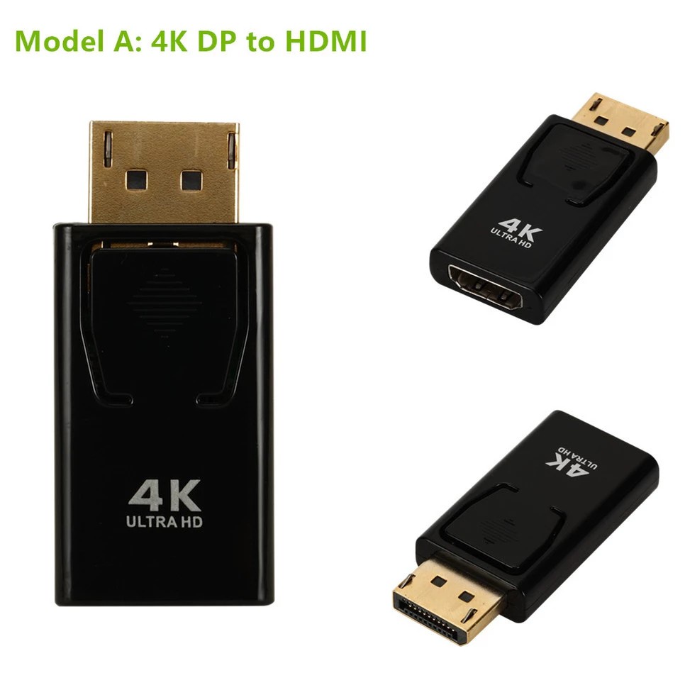 4K DisplayPort to HDMI Adapter Converter Display Port Male DP to HDMI Female HD TV Cable Adapter Video Audio For PC TV Projector