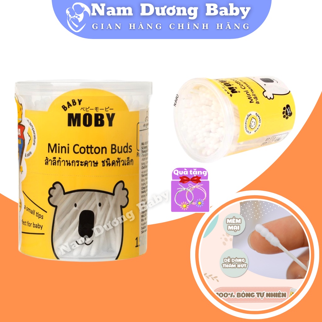 Tăm bông chuyên dụng cho trẻ sơ sinh| Tăm bông an toàn thương hiệu Moby Thailand - Bộ chăm sóc trẻ sơ sinh