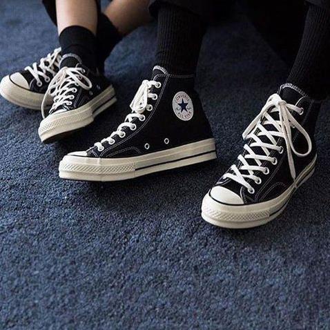 Giày Converse 1970s Chính Hãng Auth Cổ Cao Cổ Thấp Đen ¹