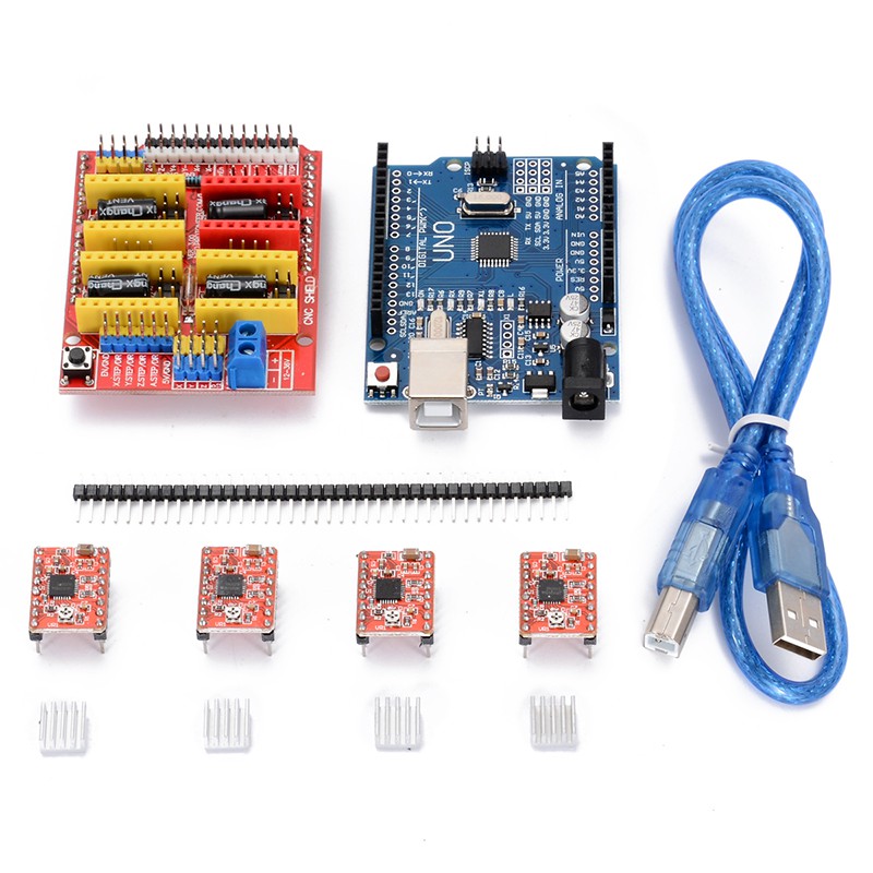 V3.0 Engraver CNC Shield + Board + A4988 Stepper Motor Driver Row Needles For UNO R3 Arduino Carving Machine Phụ kiện V3.0 Engraver CNC Shield + Board + A4988 Stepper Motor Drivers