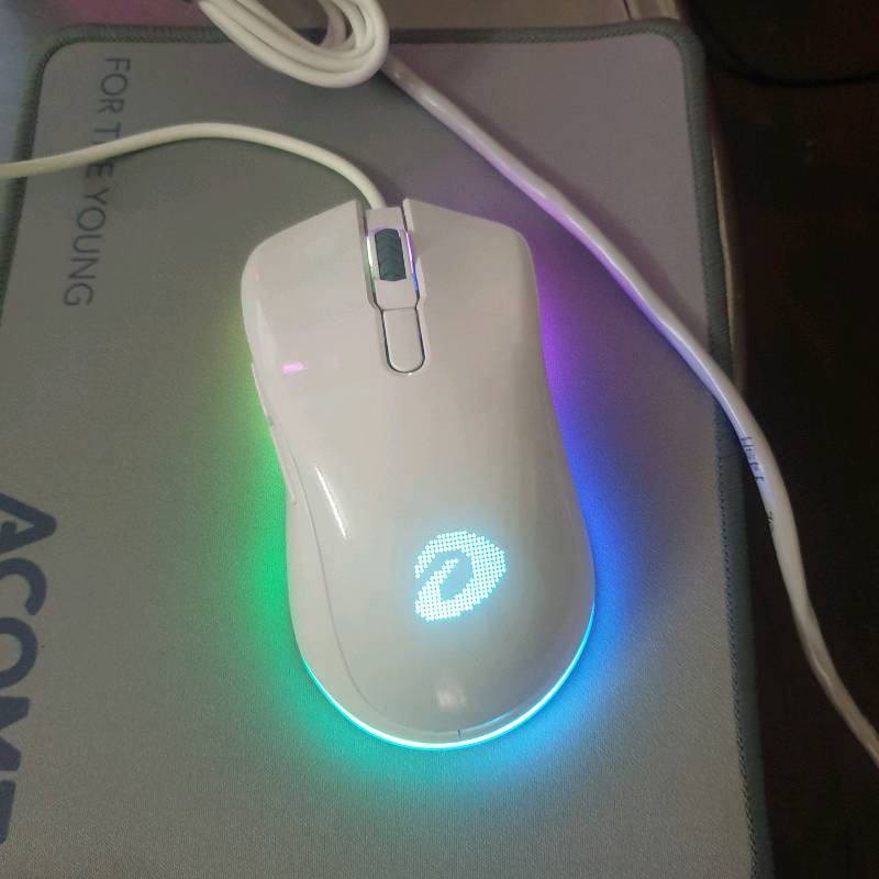 Chuột Gaming DAREU EM908 Pink / Black / White (LED RGB, BRAVO sensor) - Bảo hành 24 tháng
