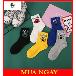 Vớ tất unisex nam nữ cổ cao họa tiết hoạt hình Elmo cực đẹp TN83