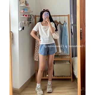 Pull trơn cổ vuông mỏng