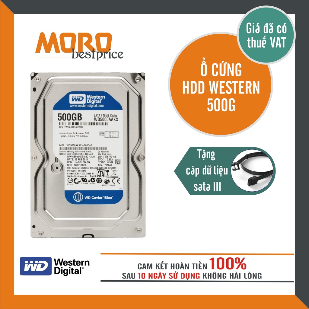 Ổ cứng HDD Seagate|Western 500GB (Tháo máy đồng bộ - mới trên 95%) - Bảo hành lỗi 1 đổi 1