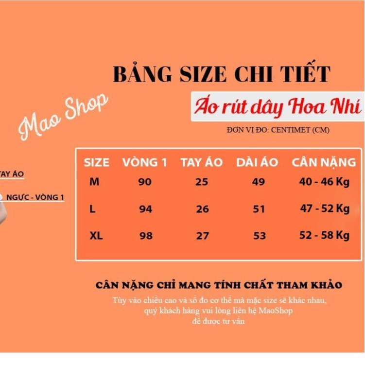 Áo Rút Dây hoa nhí chất vải dày dặn thoáng mát, Áo Ulzzang nữ rút dây ngực phong cách Hàn Quốc C03 - MaoMao