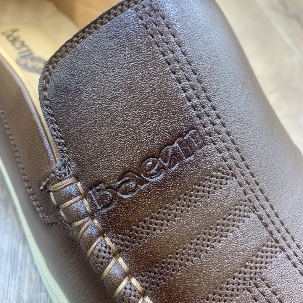 Giầy lười nam da bò đế cao su siêu bền  + Tặng đón gót sừng