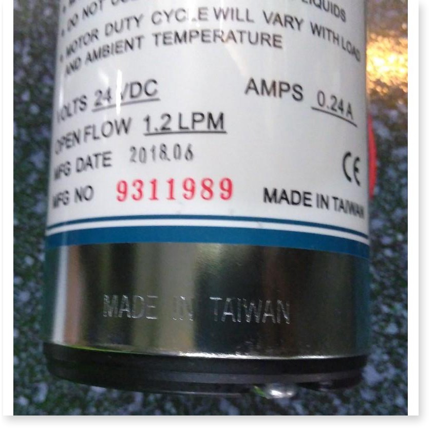 Bơm tăng áp điện áp 24v dùng cho máy lọc nước, máy phun sương, nhập khẩu Taiwan
