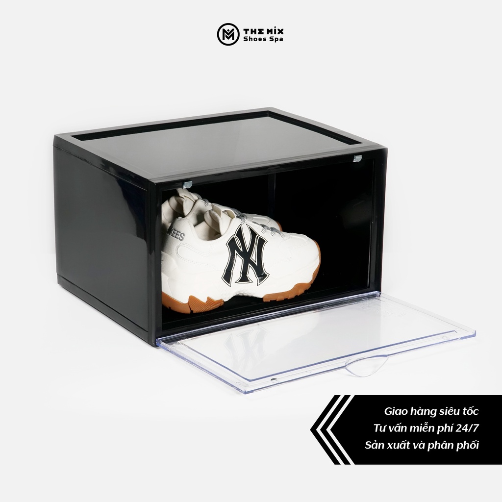 Hộp Đựng Giày Nhựa Cứng Cửa Ngang Có Nam Châm The Mix Sneaker Box  - Tặng gói hút ẩm - Loại cao cấp bền bỉ