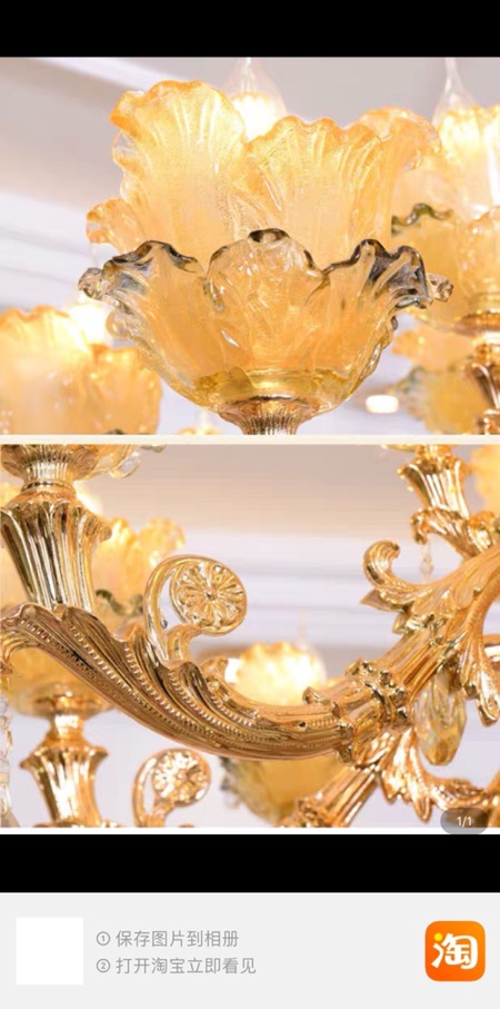 Đèn chùm Trang Trí Nội Thất Hoa Vàng 8-15 Tay Hàng đẹp - Tặng Kèm Bóng Nến