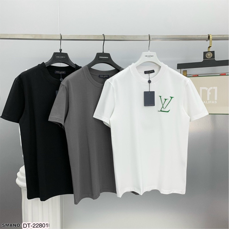 Áo Phông LV Nam Nữ Cao Cấp - Áo Thun Cộc Tay Chữ Lv Siêu Đẹp Chất Cotton Co Dãn 4 Chiều - Áo From Rộng