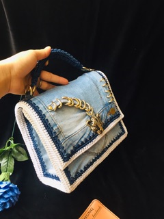 Set làm túi sợi phối vải jean!