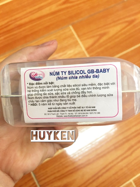 [Mã FMCG8 giảm 8% đơn 500K] Núm ty Silicone chia tia siêu mềm GB Baby Hàn Quốc